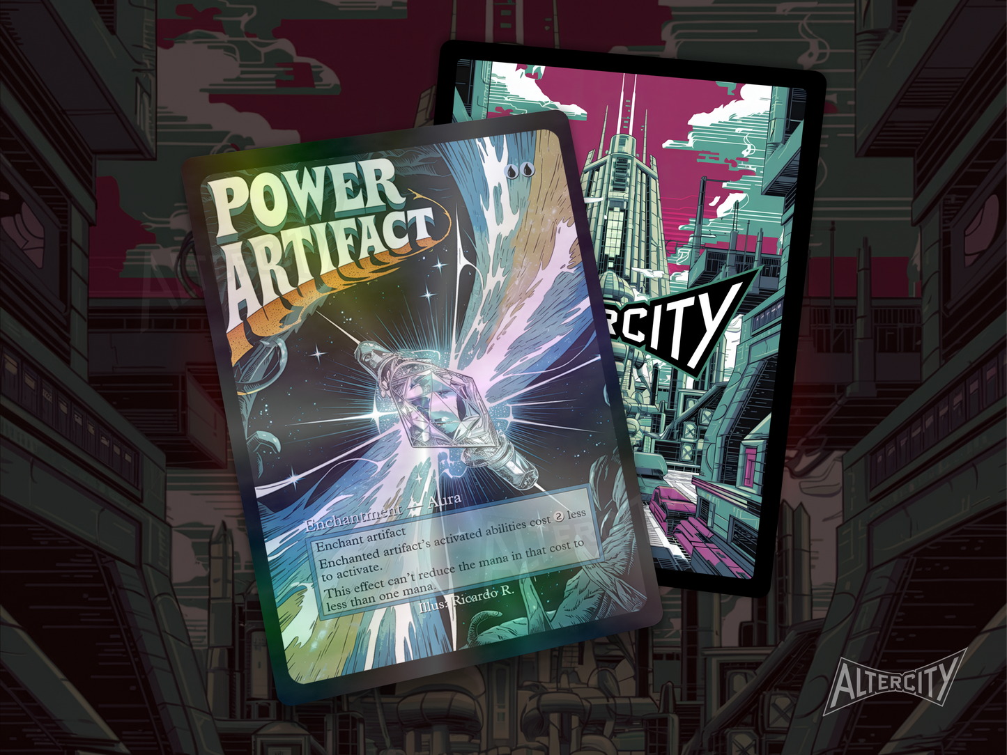 Power Artifact (v2) - Full Art Alter - MTG Custom Cards, Commander, Edh and Cedh High Quality Alters