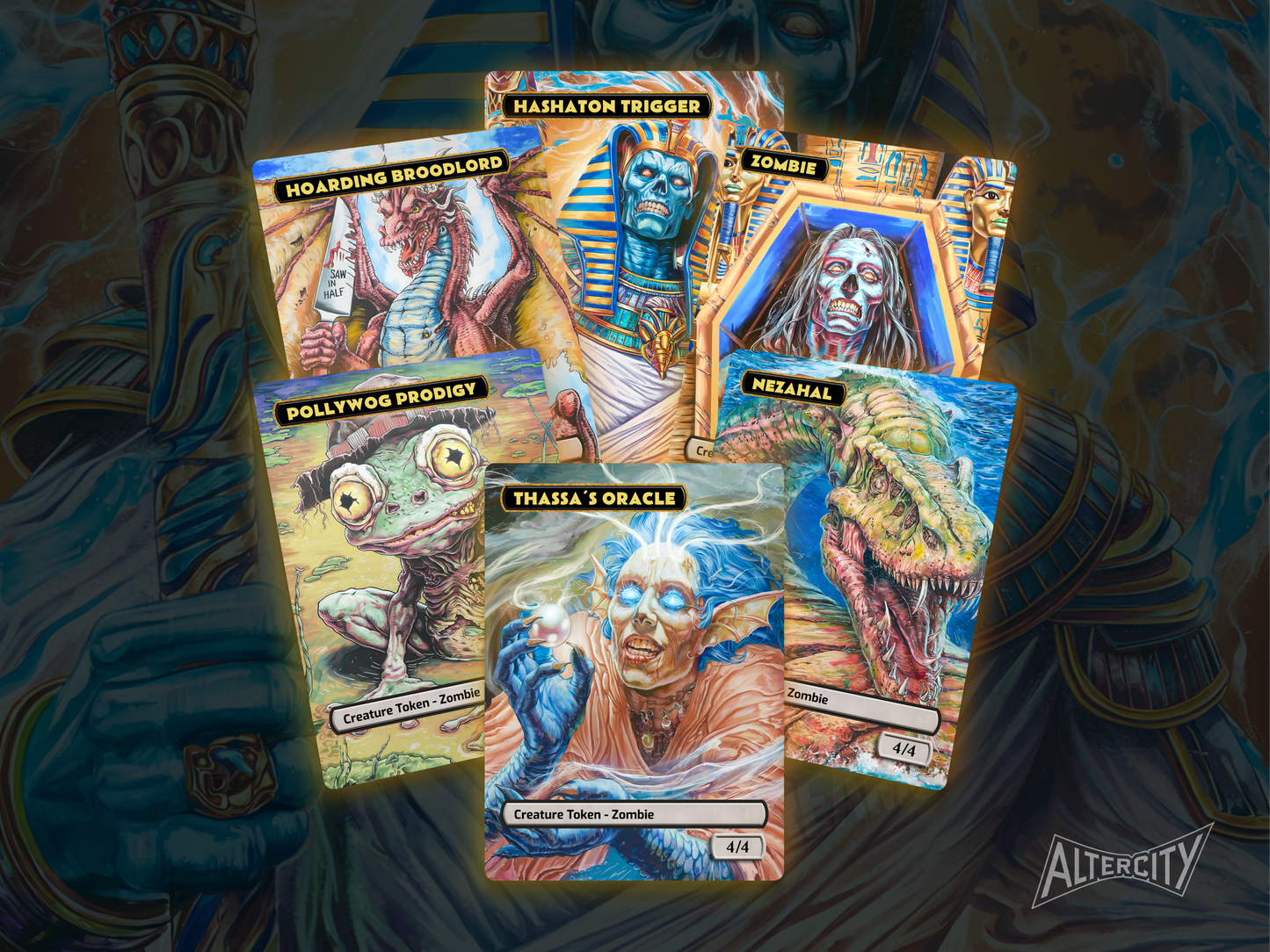 Hashaton Tokens and Triggers Full Pack (v2) - 6x Cards - MTG Custom Cards, Commander, Edh and Cedh High Quality Alters and Tokens