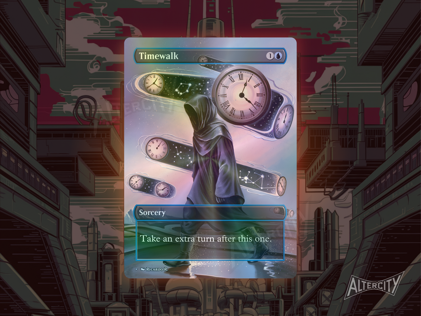 Timewalk - Full Art Borderless Alter Proxy - MTG Custom Cards, Commander, Edh and Cedh High Quality Alters