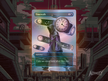 Timewalk - Full Art Borderless Alter Proxy - MTG Custom Cards, Commander, Edh and Cedh High Quality Alters