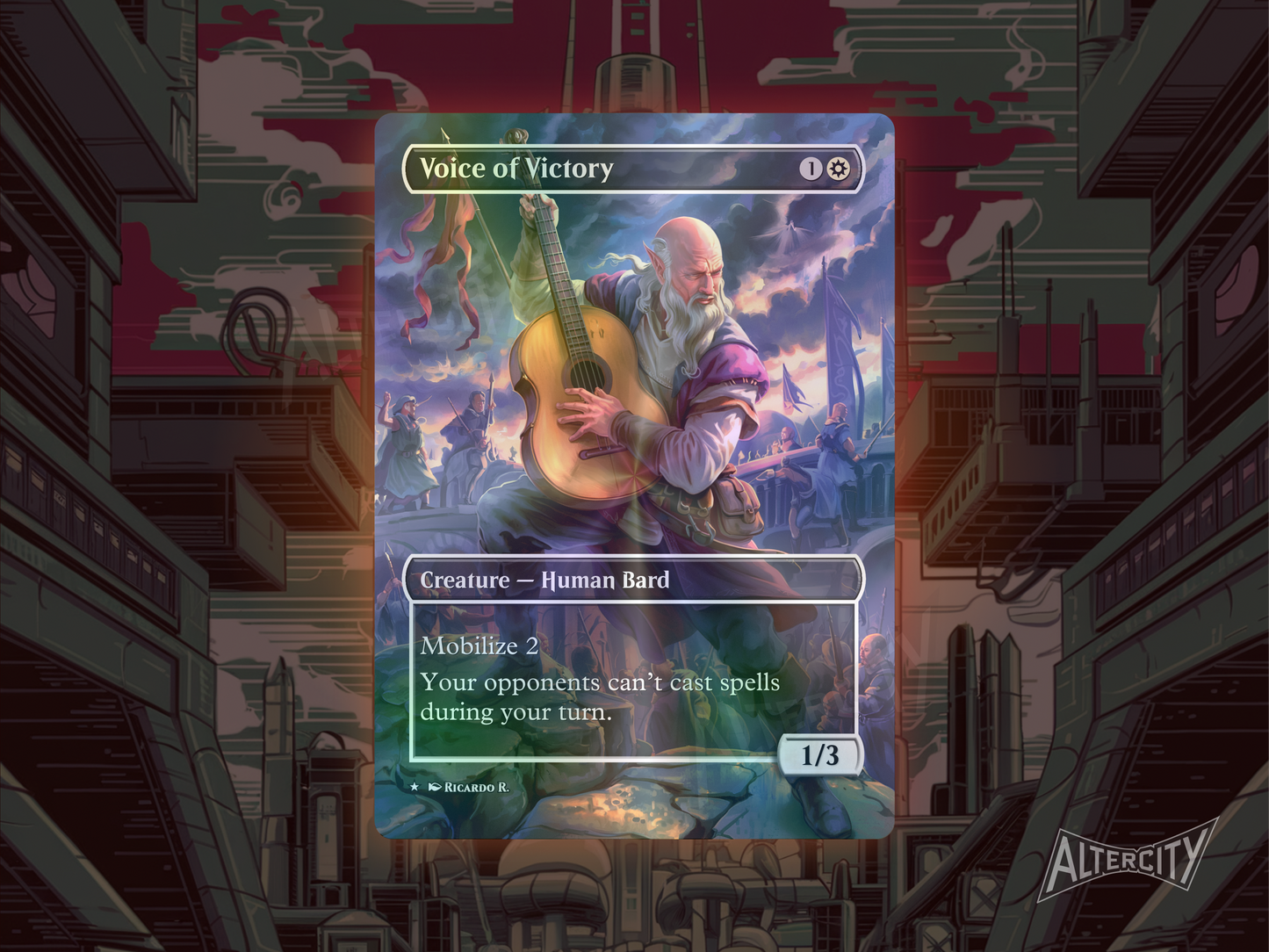 Voice of Victory - Full Art Borderless Alter Proxy - MTG Custom Cards, Commander, Edh and Cedh High Quality Alters