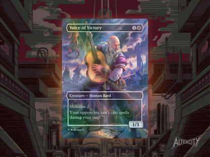 Voice of Victory - Full Art Borderless Alter Proxy - MTG Custom Cards, Commander, Edh and Cedh High Quality Alters