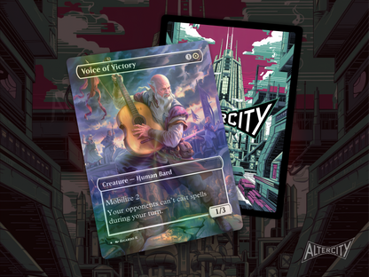 Voice of Victory - Full Art Borderless Alter Proxy - MTG Custom Cards, Commander, Edh and Cedh High Quality Alters