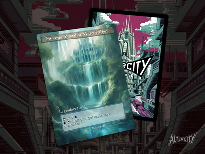 Minamo, School at Water's Edge - Full Art Alter - MTG Custom Cards, Commander, Edh and Cedh High Quality Altered Proxies