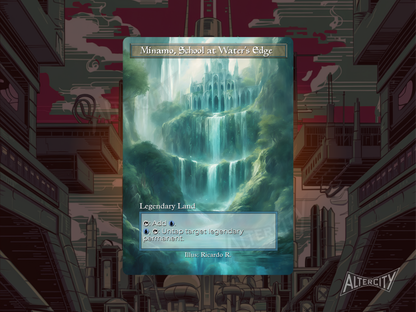 Minamo, School at Water's Edge - Full Art Alter - MTG Custom Cards, Commander, Edh and Cedh High Quality Altered Proxies