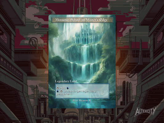 Minamo, School at Water's Edge - Full Art Alter - MTG Custom Cards, Commander, Edh and Cedh High Quality Altered Proxies