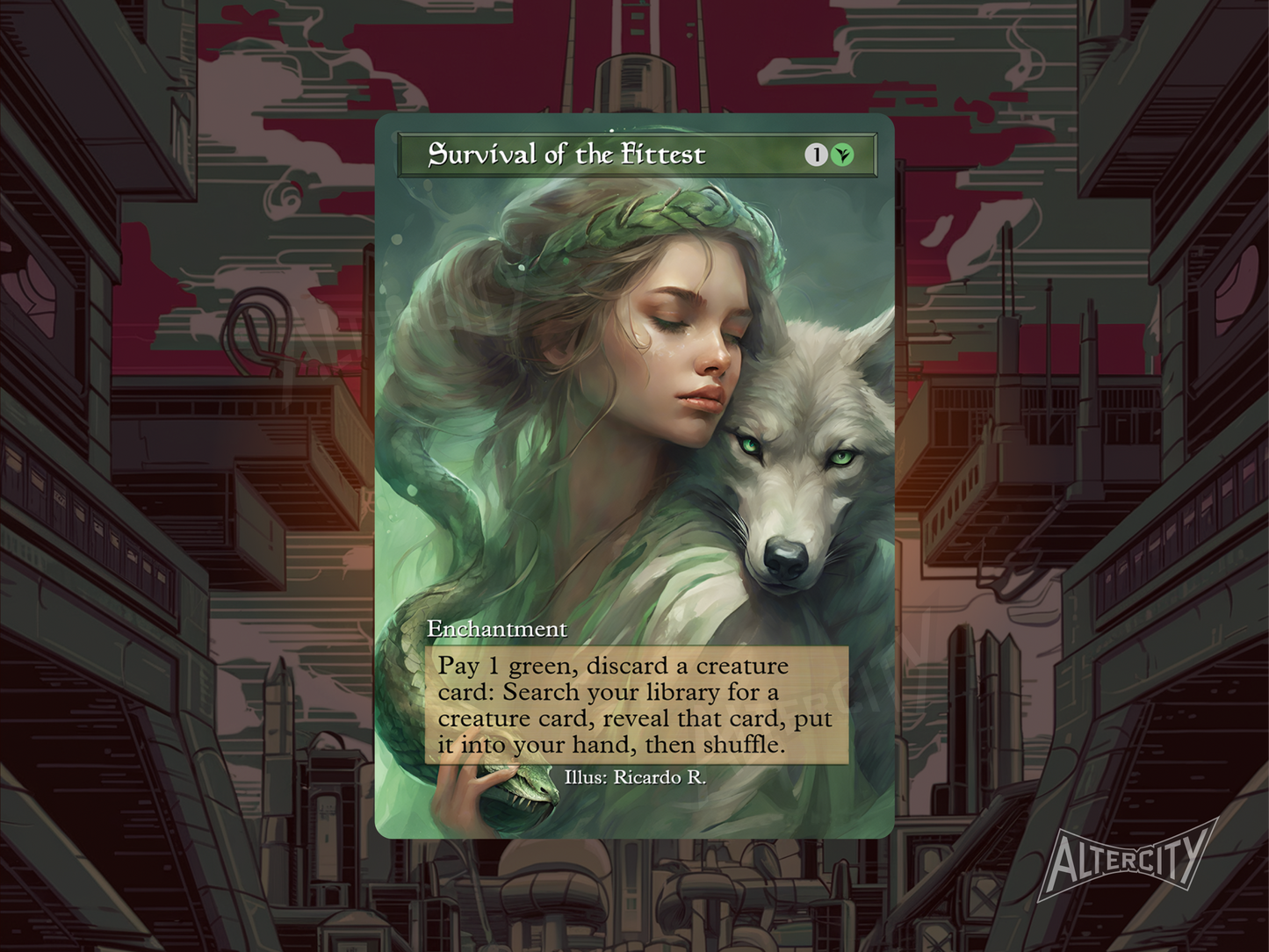 Survival of the Fittest  - Full Art Alter - MTG Custom Cards, Commander, Edh and Cedh High Quality Alters