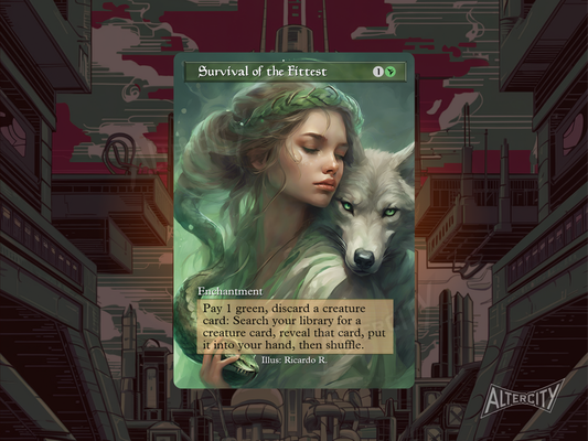 Survival of the Fittest  - Full Art Alter - MTG Custom Cards, Commander, Edh and Cedh High Quality Alters