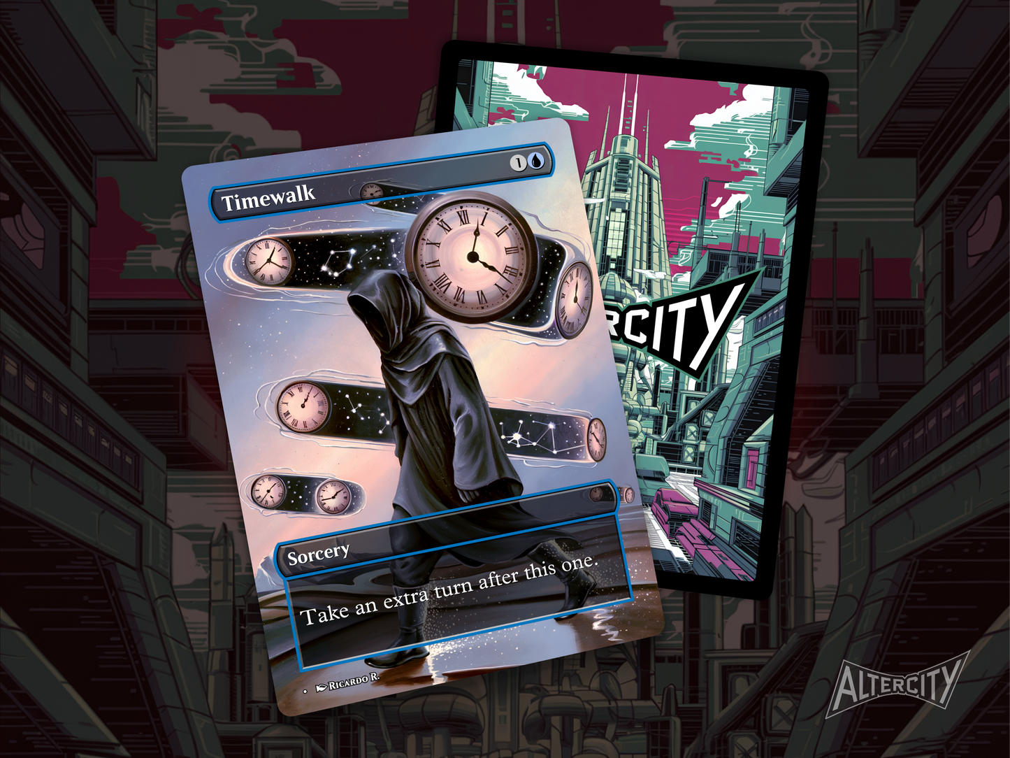 Timewalk - Full Art Borderless Alter Proxy - MTG Custom Cards, Commander, Edh and Cedh High Quality Alters