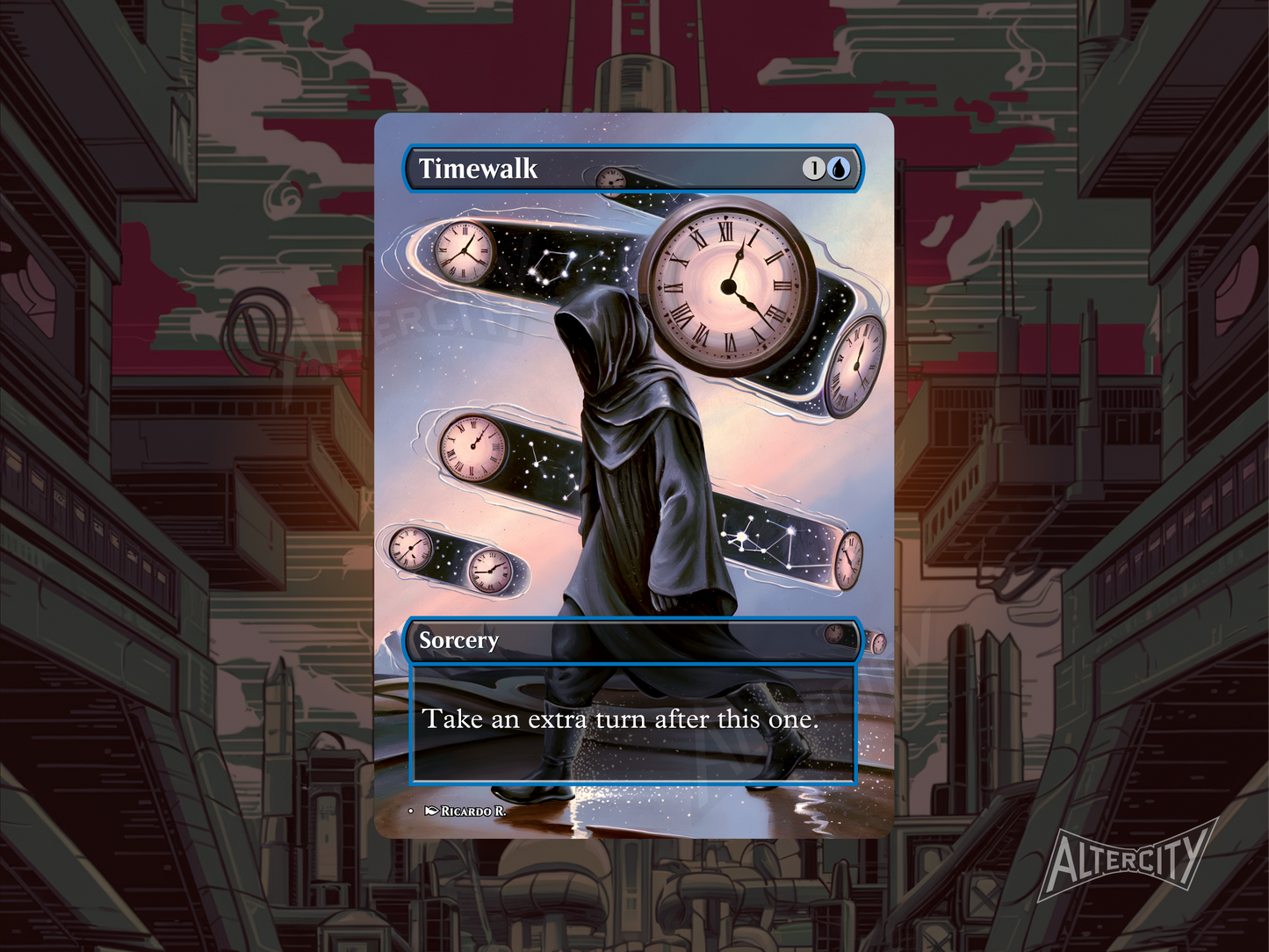 Timewalk - Full Art Borderless Alter Proxy - MTG Custom Cards, Commander, Edh and Cedh High Quality Alters