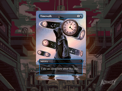 Timewalk - Full Art Borderless Alter Proxy - MTG Custom Cards, Commander, Edh and Cedh High Quality Alters