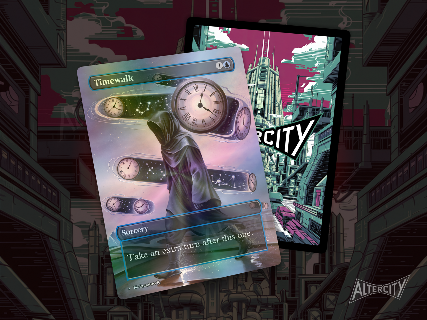 Timewalk - Full Art Borderless Alter Proxy - MTG Custom Cards, Commander, Edh and Cedh High Quality Alters