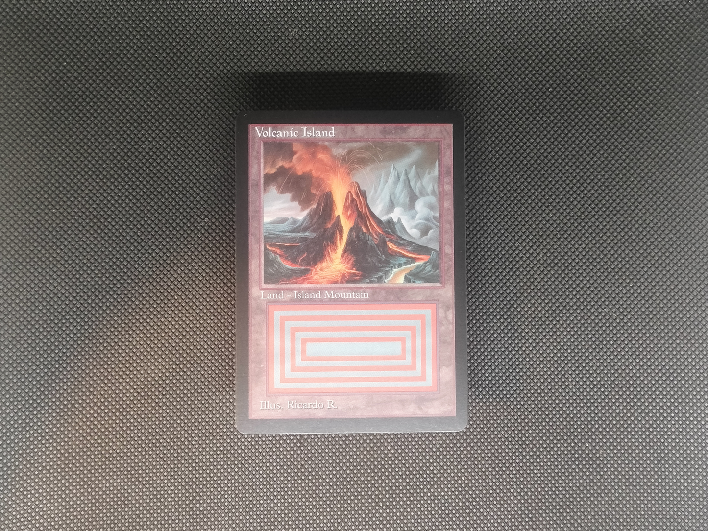 Volcanic Island (v3) - Dual Land Old School Retro Frame Alter - Mtg Custom Cards, Commander, Edh and cEDH High Quality Altered Proxies