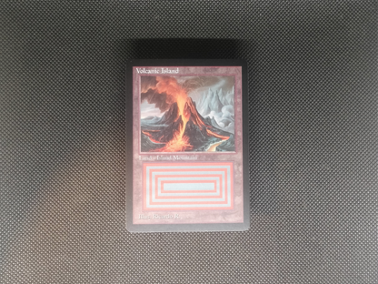 Volcanic Island (v3) - Dual Land Old School Retro Frame Alter - Mtg Custom Cards, Commander, Edh and cEDH High Quality Altered Proxies