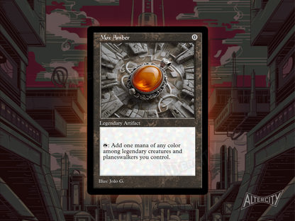 Mox Amber (v1) - Old Border Retro Frame - Mtg Custom Cards, Commander, Edh and Cedh High Quality Altered Proxies