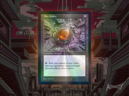 Mox Amber (v1) - Old Border Retro Frame - Mtg Custom Cards, Commander, Edh and Cedh High Quality Altered Proxies