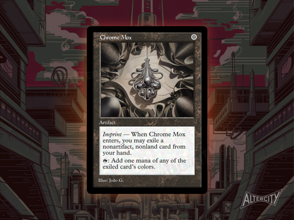 Chrome Mox (v1)  - Old Border Retro Frame Alter - Mtg Custom Cards, Commander, Edh and Cedh High Quality Alters