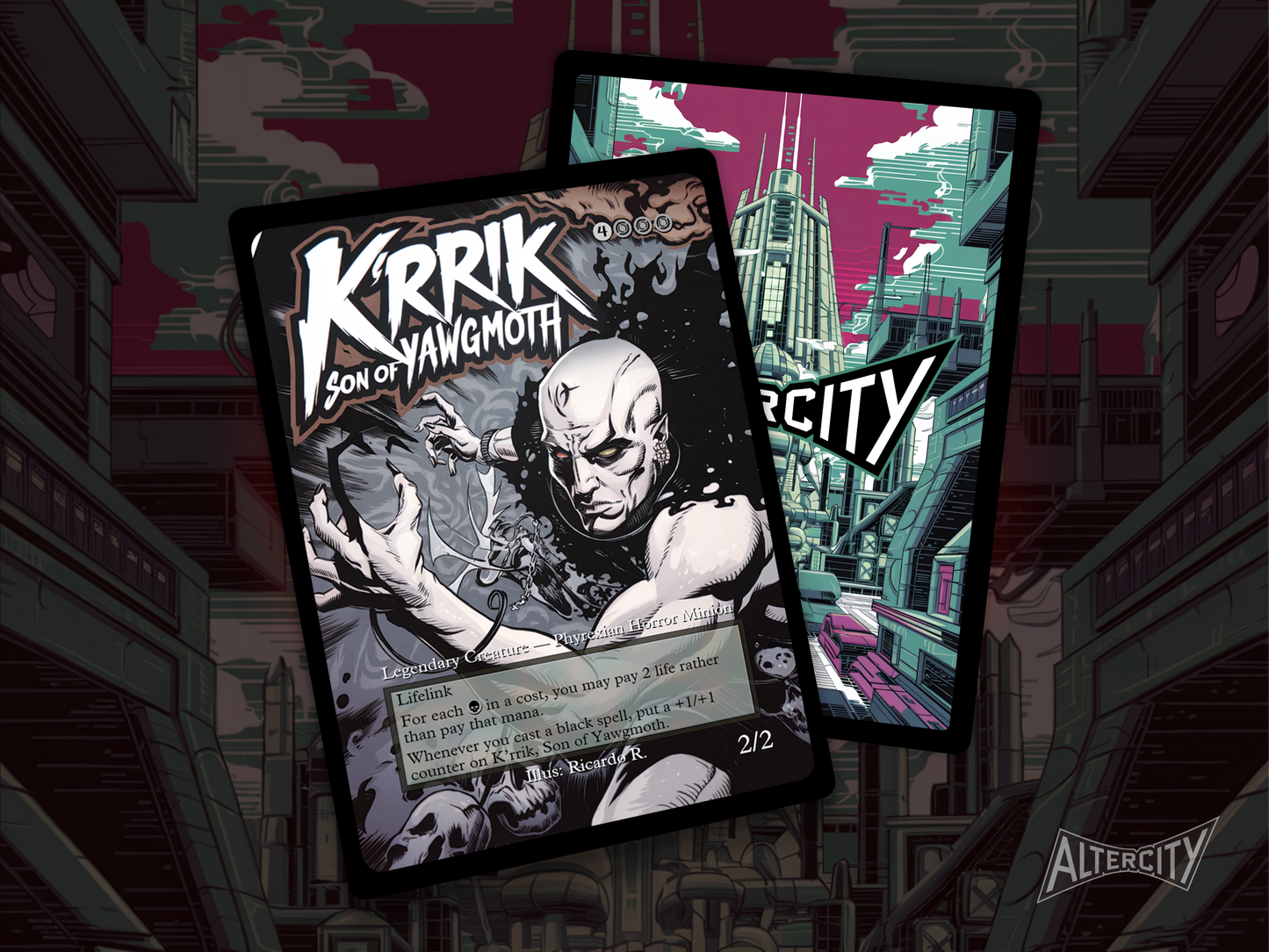 K'rrik, Son of Yawgmoth - Full Art - MTG Custom Cards, Commander, Edh and Cedh High Quality Alters