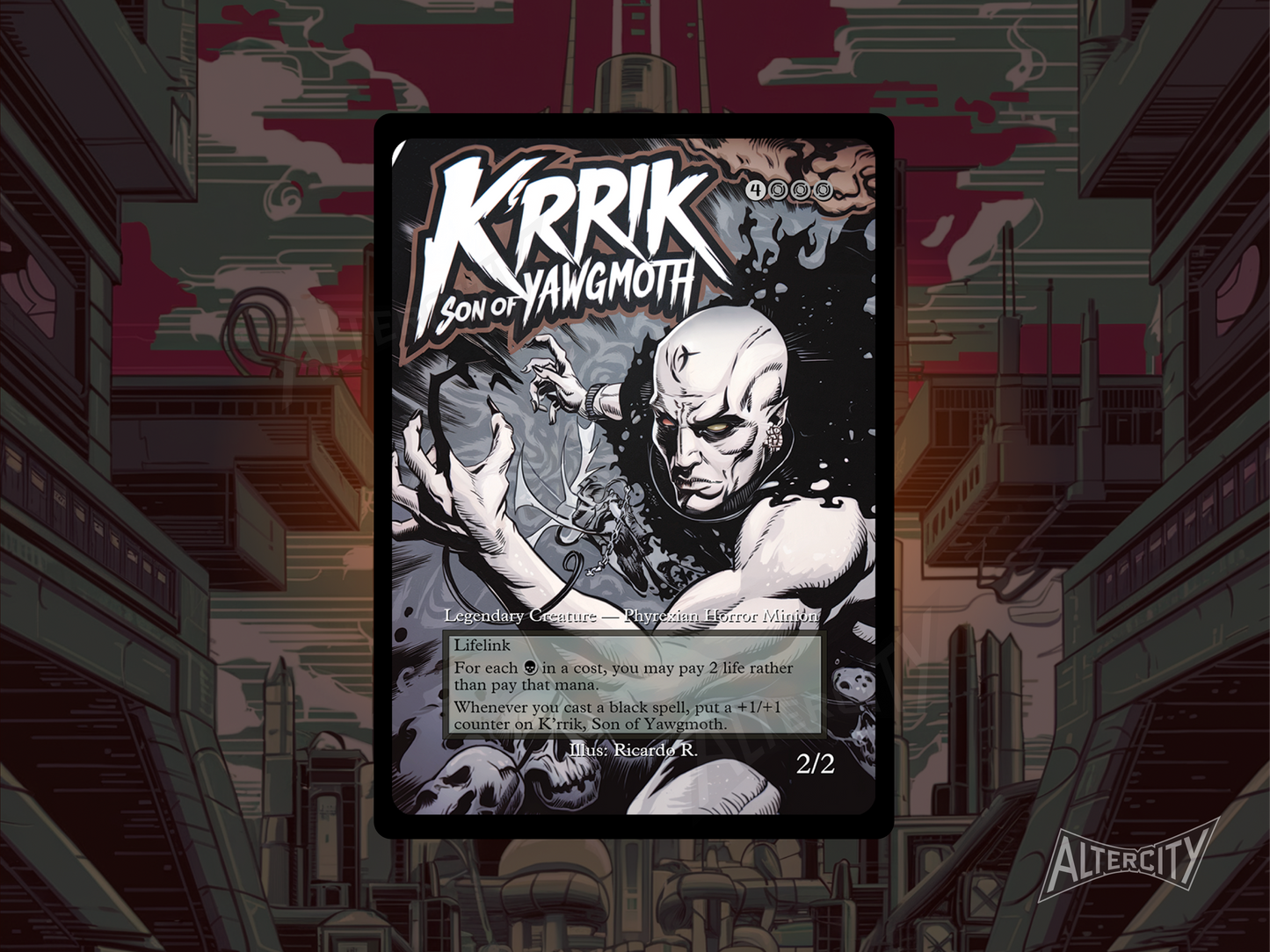 K'rrik, Son of Yawgmoth - Full Art - MTG Custom Cards, Commander, Edh and Cedh High Quality Alters