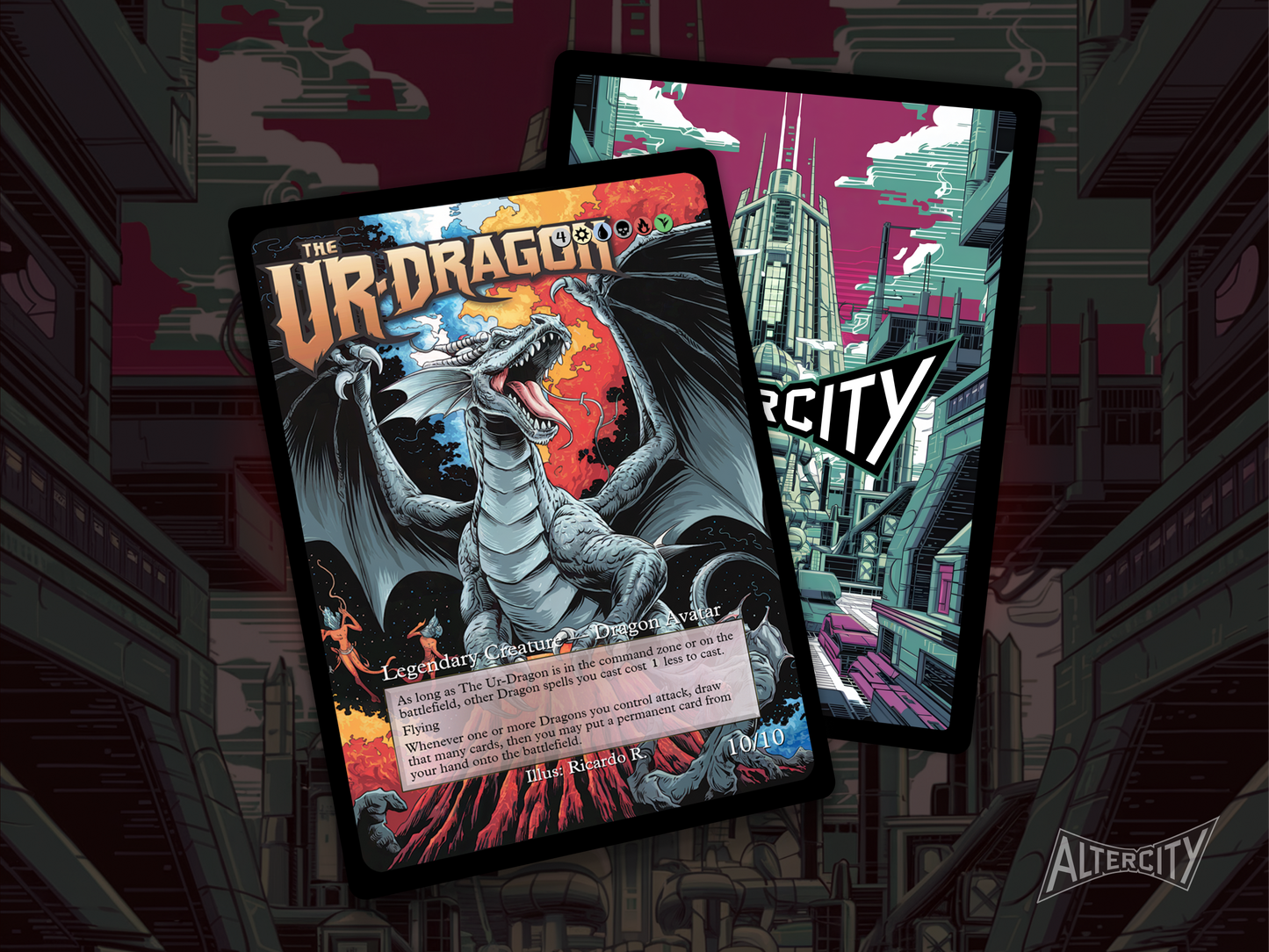 The Ur-Dragon (v2) - Full Art - MTG Custom Cards, Commander, Edh and Cedh High Quality Alters