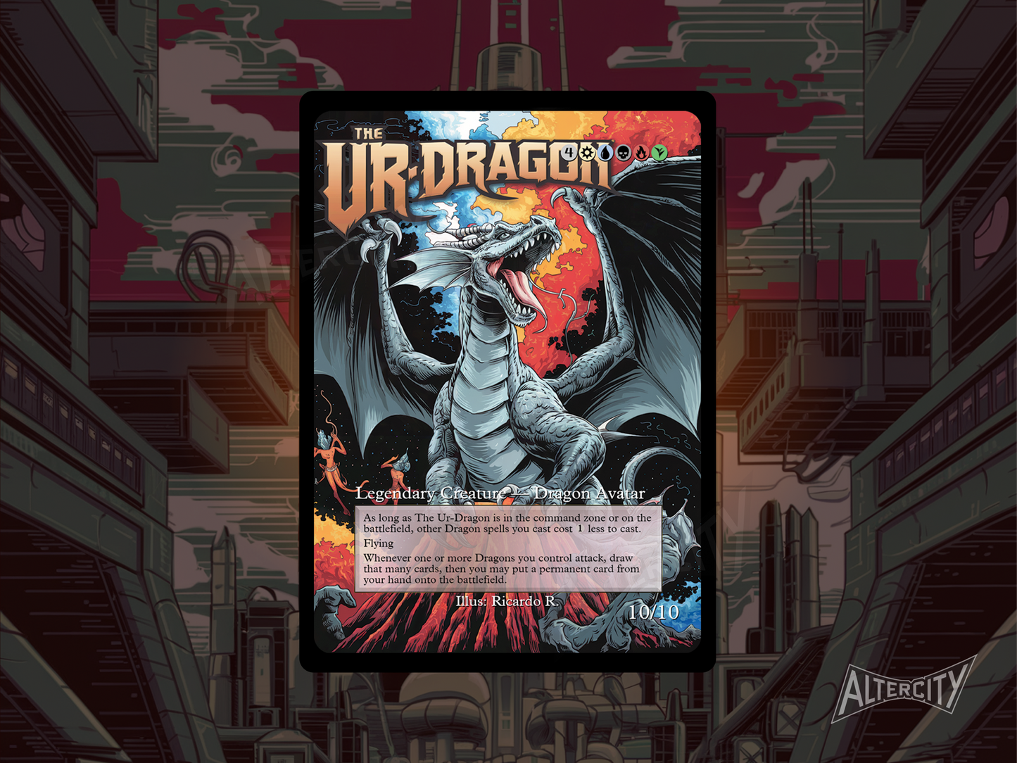 The Ur-Dragon (v2) - Full Art - MTG Custom Cards, Commander, Edh and Cedh High Quality Alters