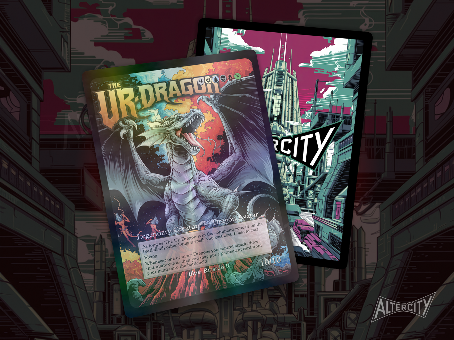 The Ur-Dragon (v2) - Full Art - MTG Custom Cards, Commander, Edh and Cedh High Quality Alters