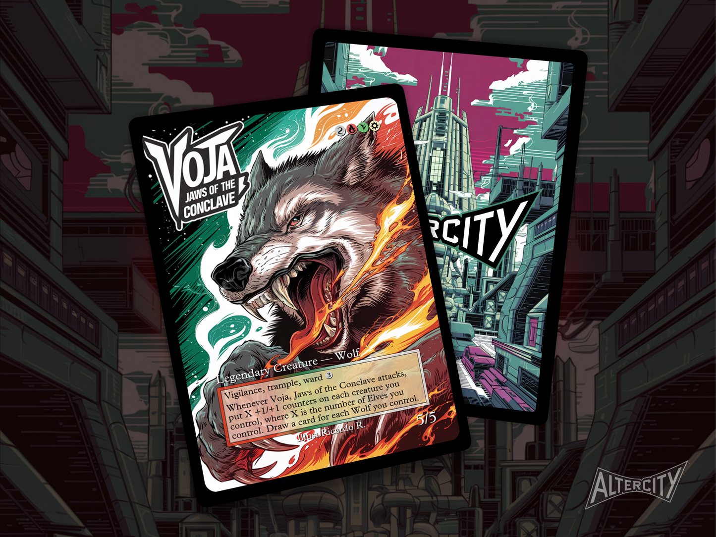 Voja, Jaws of the Conclave - Full Art - MTG Custom Cards, Commander, Edh and Cedh High Quality Alters