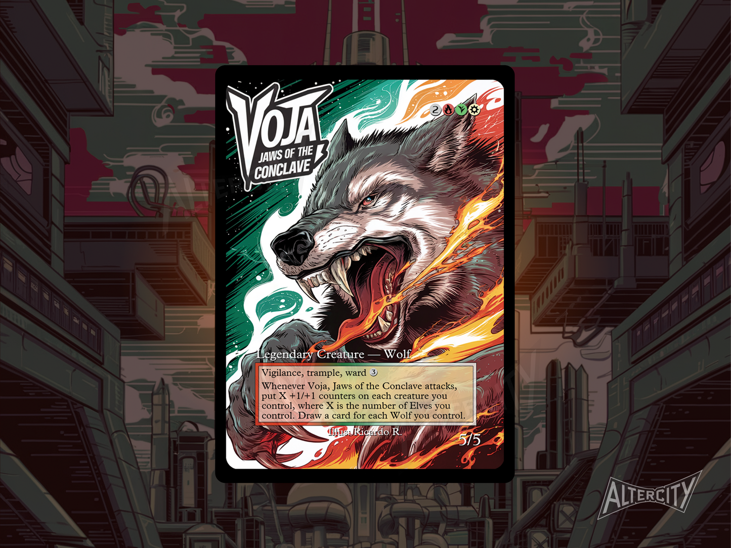 Voja, Jaws of the Conclave - Full Art - MTG Custom Cards, Commander, Edh and Cedh High Quality Alters