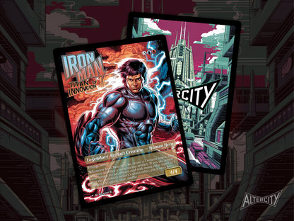 Iron Man, Titan of Innovation - MTG Custom Cards , Commander alternate art - Magic MTG Alters Full Art