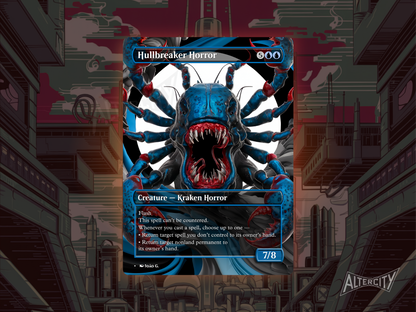 Hullbreaker Horror - Full Art Borderless Alter - MTG Custom Cards, Commander, Edh and Cedh High Quality Alters