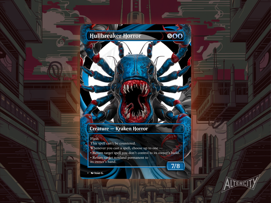 Hullbreaker Horror - Full Art Borderless Alter - MTG Custom Cards, Commander, Edh and Cedh High Quality Alters