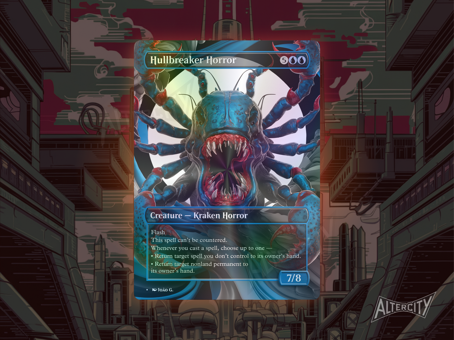 Hullbreaker Horror - Full Art Borderless Alter - MTG Custom Cards, Commander, Edh and Cedh High Quality Alters