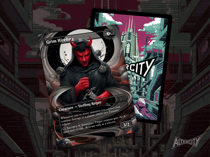 Grim Hireling - Full Art Borderless Alter - MTG Custom Cards, Commander, Edh and Cedh High Quality Alters