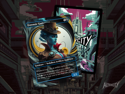 Forensic Gadgeteer - Full Art Borderless Alter - MTG Custom Cards, Commander, Edh and Cedh High Quality Alters