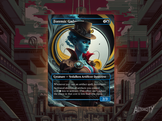 Forensic Gadgeteer - Full Art Borderless Alter - MTG Custom Cards, Commander, Edh and Cedh High Quality Alters