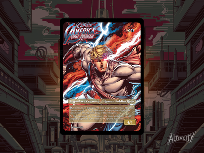 Captain America, First Avenger - MTG Custom Cards , Commander alternate art - Magic MTG Alters Full Art