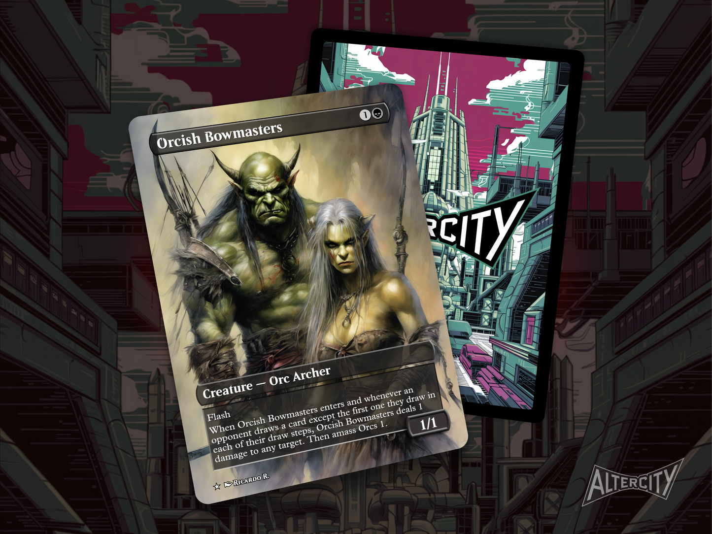 Orcish Bowmasters (v2) - Full Art Borderless - MTG Custom Cards, Commander, Edh and Cedh High Quality Altered Proxies