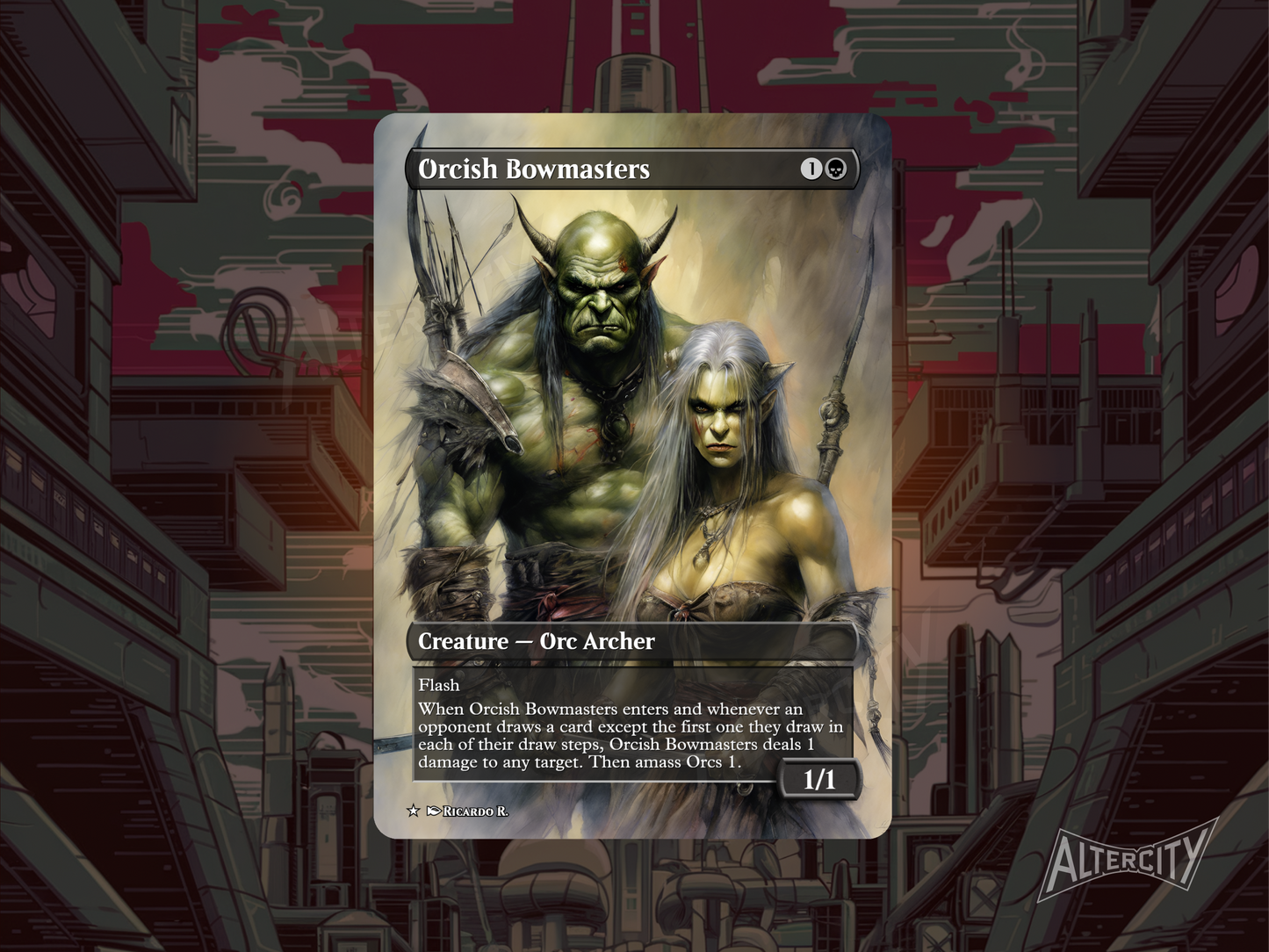 Orcish Bowmasters (v2) - Full Art Borderless - MTG Custom Cards, Commander, Edh and Cedh High Quality Altered Proxies