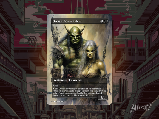 Orcish Bowmasters (v2) - Full Art Borderless - MTG Custom Cards, Commander, Edh and Cedh High Quality Altered Proxies