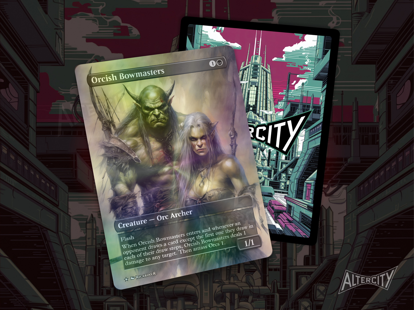 Orcish Bowmasters (v2) - Full Art Borderless - MTG Custom Cards, Commander, Edh and Cedh High Quality Altered Proxies