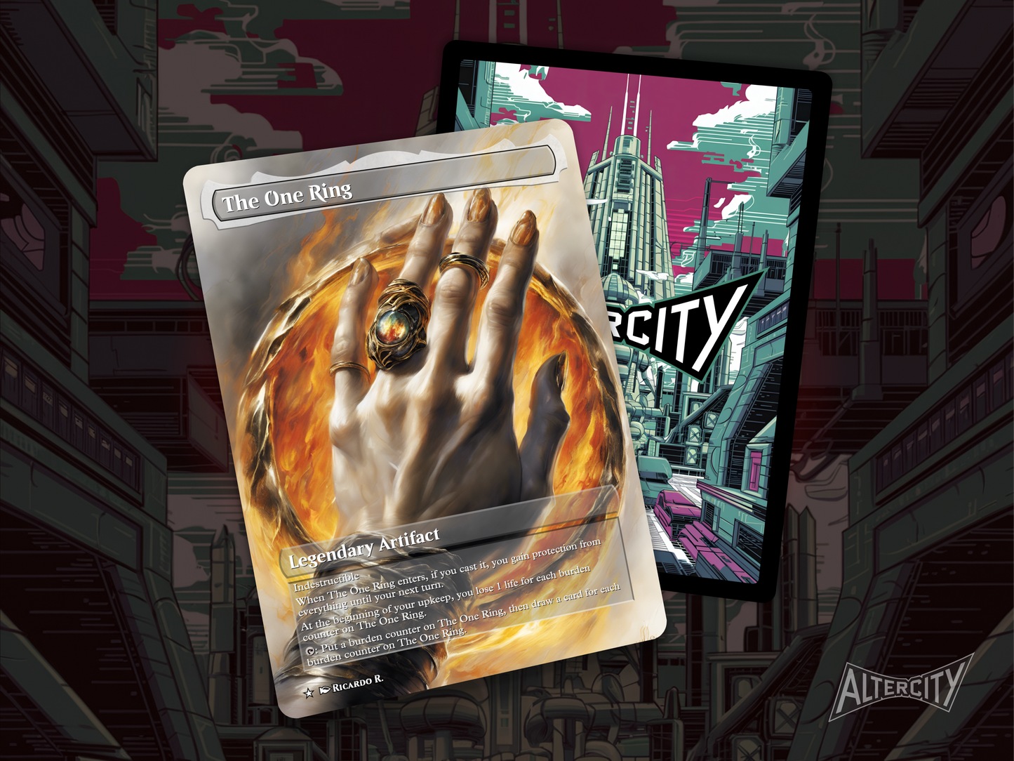 The One Ring (v2) - MTG Custom Cards , Commander alternate art - Magic MTG Alters Full