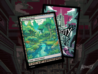 Breeding Pool (v1) - Full Art Alter - MTG Custom Cards, Commander, Edh and Cedh High Quality Altered Proxies