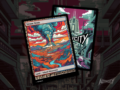 Steam Vents (v1) - Full Art Alter - Mtg Custom Cards, Commander, Edh and Cedh High Quality Altered Proxies