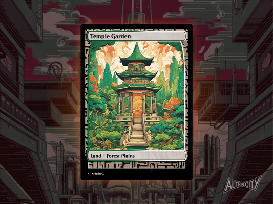 Temple Garden (v1) - Full Art Alter - MTG Custom Cards, Commander, Edh and Cedh High Quality Altered Proxies
