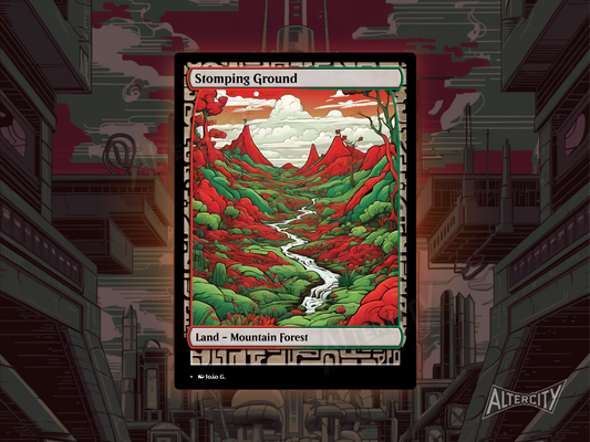 Stomping Ground (v1) - Full Art Alter - MTG Custom Cards, Commander, Edh and Cedh High Quality Altered Proxies