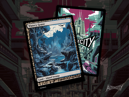 Watery Grave (v1) - Full Art Alter - MTG Custom Cards, Commander, Edh and Cedh High Quality Altered Proxies