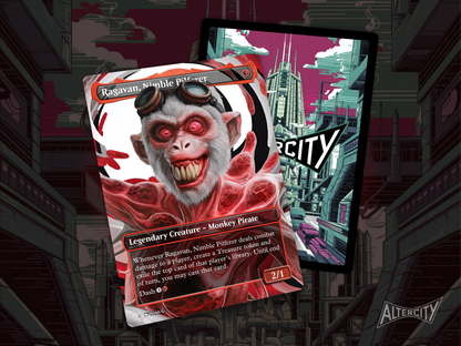 Ragavan, Nimble Pilferer (v1) - Full Art Borderless Alter - MTG Custom Cards, Commander, Edh and Cedh High Quality Altered Proxies
