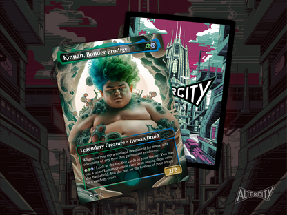Kinnan, Bonder Prodigy (v1) - Full Art Borderless Alter - MTG Custom Cards, Commander, Edh and Cedh High Quality Alters