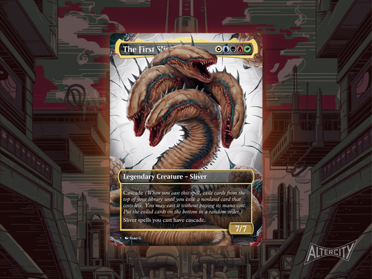 The First Sliver - Full Art Borderless Alter - MTG Custom Cards, Commander, Edh and Cedh High Quality Alters