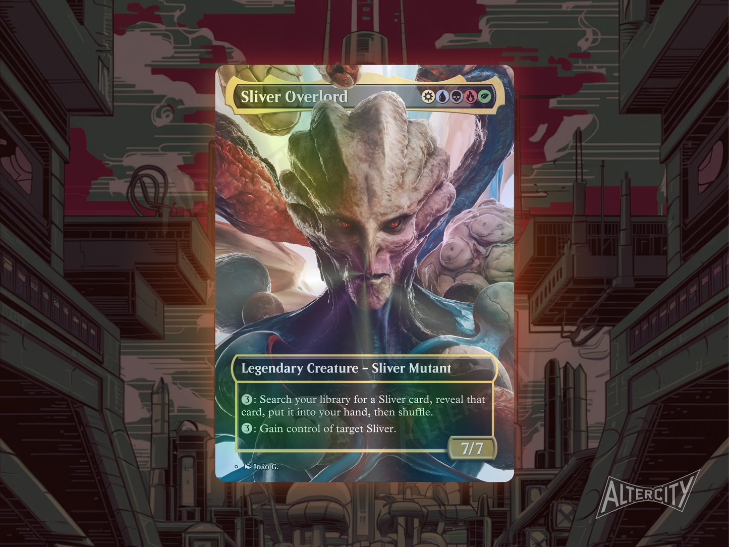 Sliver Overlord - Full Art Borderless Alter - MTG Custom Cards, Commander, Edh and Cedh High Quality Alters